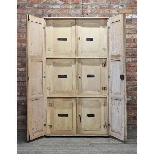 1307 - Vintage French painted Apothecary cabinet, the twin fielded panelled doors revealing a fitted interi... 