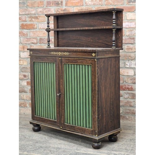 1319 - 19th century painted rosewood chiffonier, H 123cm x W 92cm x D 40cm