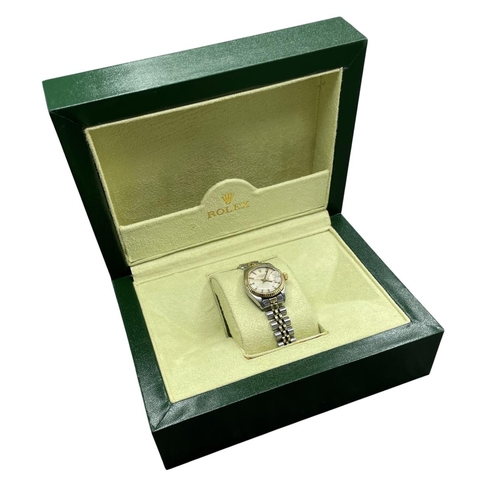 1 - Rolex Oyster Perpetual Date vintage ladies bi colour 18k and stainless steel watch, 26mm case, champ... 