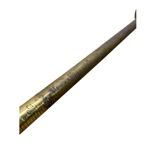 560 - Large heavy brass 110kg hanging sliding beam scales, inscribed 'Pahala', 133cm long