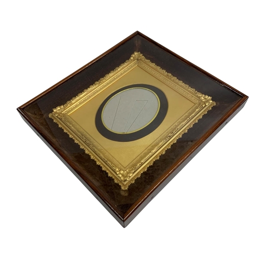 1606 - Two good quality 19th century gilt picture frames housed within felt lined glazed cases, 30cm x 27cm... 