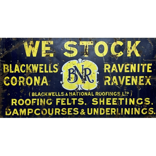 1026 - Advertising - Blackwells & National Roofings Ltd enamel sign, 'Roofing Felts, Sheetings, Damp Course... 