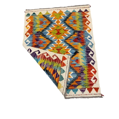 1671 - Colourful Chobi Kilim, 88cm x 67cm