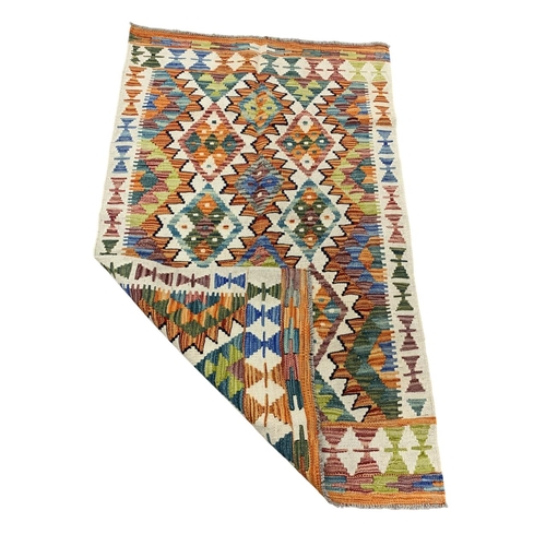 1672 - Colourful Chobi Kilim, 130cm x 80cm