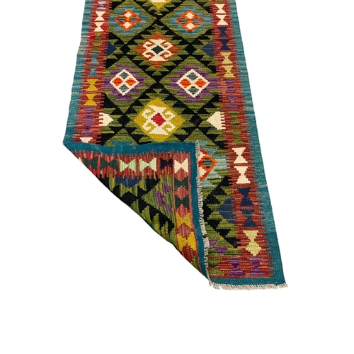 1673 - Maimana Kilim runner, 312cm x 83cm