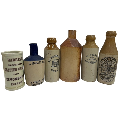 451 - Advertising - A quantity of antique and vintage advertising bottles and jars to include a Bourne Den... 