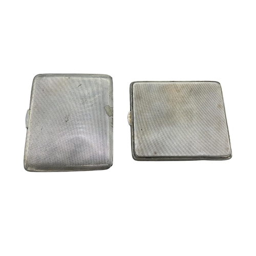 94 - Two engine turned silver cigarette cases, 7.5oz approx