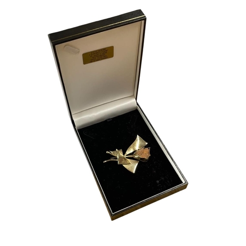 59 - Lucile Moore - silver gilt and quartz floral brooch, 7 x 6cm, 22.3g