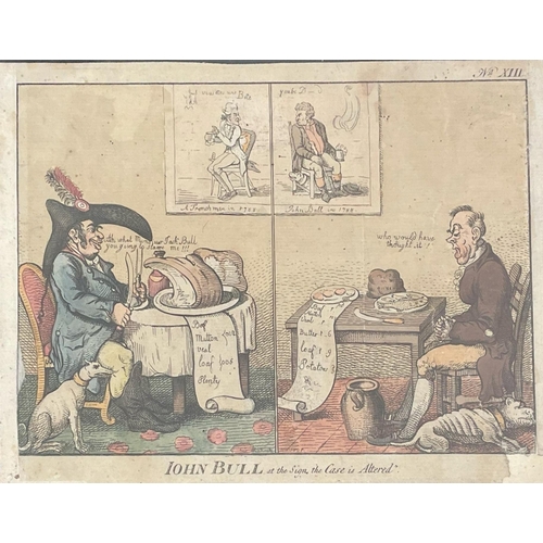 1579 - Quantity of hand coloured 19th century political engravings / caricatures to include Isaac Cruikshan... 