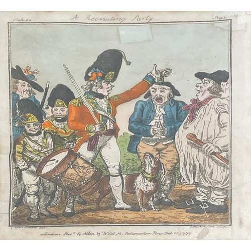 1579 - Quantity of hand coloured 19th century political engravings / caricatures to include Isaac Cruikshan... 