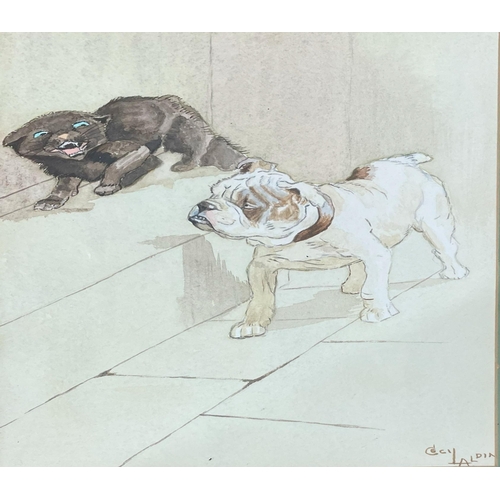 1588 - Cecil Charles Windsor Aldin (British 1870-1935) - Original studies of a Bulldog, Bulldog Sitting, Bu... 