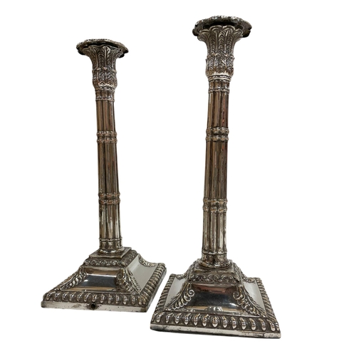 145 - Two Regency Sheffield Plate simulated bamboo stem candlesticks, with additional near pair of silver ... 