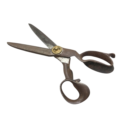 563 - Pair of large R. Heinisch 'Inventor' seamstress scissors, L 36cm