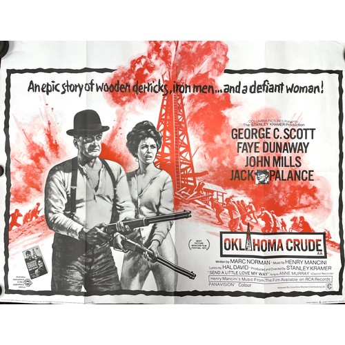 703 - Original Oklahoma Crude (1973) cinema poster, H 76cm x W 101cm, together with a 55 Days At Peking (1... 