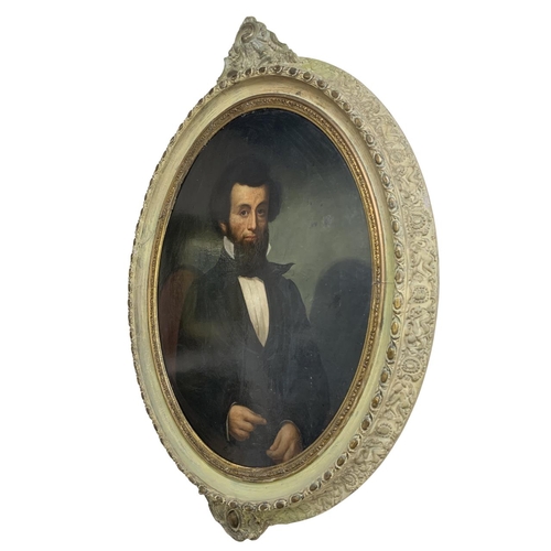 1462 - Early 19th century Anglo-American school - half length portrait of a bearded gentleman and his partn... 