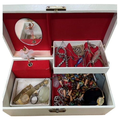 68 - Three boxes or various costume jewellery, large collection of ethnic bangles and pendants, various r... 