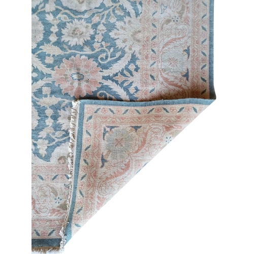 1692 - Chinese wool rug, geometric pattern on pale ground, 310cm x 250cm