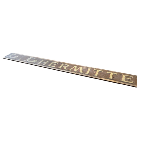 1003 - Advertising - 'L. Hermitte' antique hand painted French shop sign, 415 x 44cm