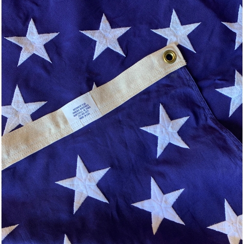 598 - Two very large United States Of America 'Stars & Stripes' stitched canvas flags, largest 280cm x 140... 