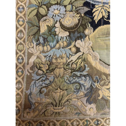 1632 - French tapestry with classical design depicting a fountain to the centre, surrounded by animals, put... 