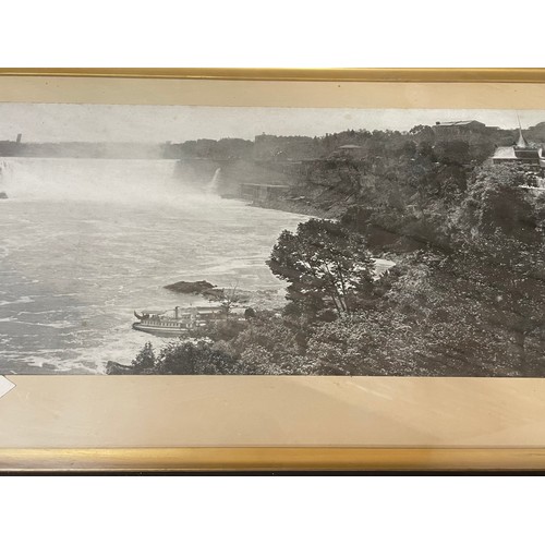 1628A - ' Niagara Falls - From The Canadian Side ', early monochrome panoramic photograph, depicting the fal... 