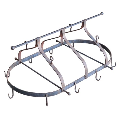 564 - Good vintage iron game hanger, H 45cm x W 121cm x D 76cm