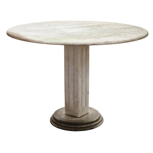 1429 - Good quality circular marble table with fluted column, H 75cm x diameter 107cm