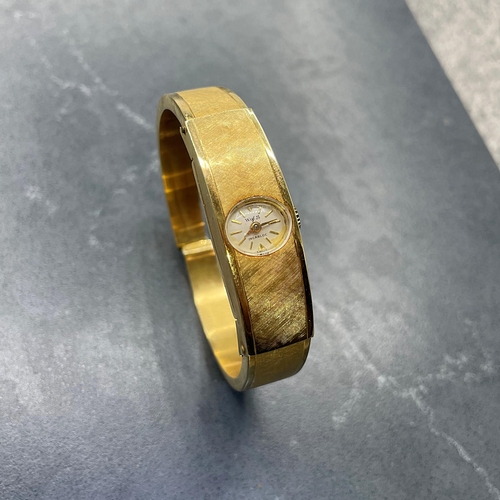 1 - Vintage ladies W of S (Watches of Switzerland) 18ct cocktail watch, 13mm case, cream dial with gilt ... 