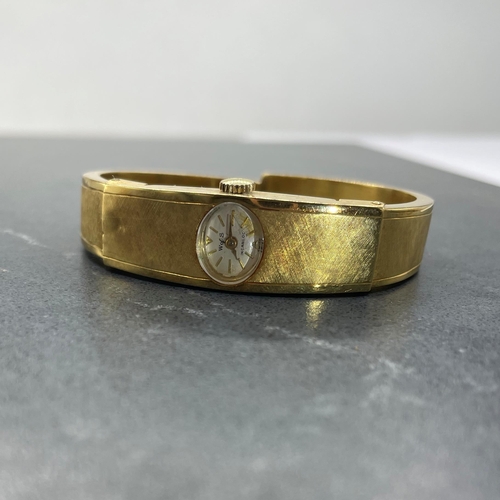 1 - Vintage ladies W of S (Watches of Switzerland) 18ct cocktail watch, 13mm case, cream dial with gilt ... 
