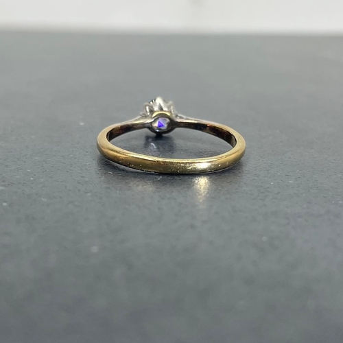 65 - 18ct gold and solitaire diamond ring, approx .40ct stone, size L, 2.1g