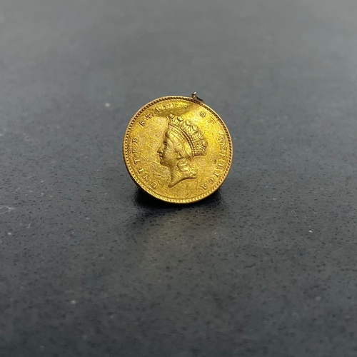 67 - 1854 USA gold dollar, ex pendant loop 1.7g