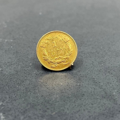 67 - 1854 USA gold dollar, ex pendant loop 1.7g