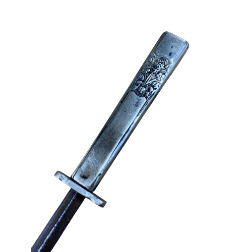2051 - Lady Of Virtue concealed prostitutes dagger, having Art Nouveau floral decoration to handle, held in... 