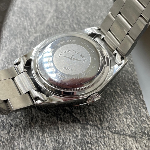 16 - Zeno Watch of Basel Automatic stainless steel gents watch, 35mm case, Rolex Explorer style dial with... 