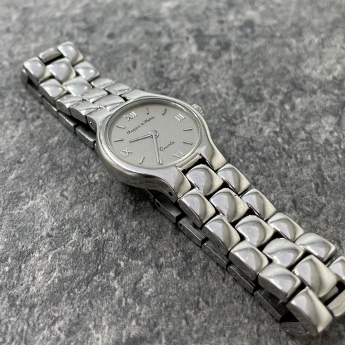 21 - Mappin & Webb stainless steel ladies quartz watch, 22mm case, grey dial with silvered markers, jubil... 