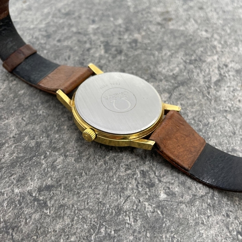 28 - Vintage Omega 'Date' Automatic gold plated gents watch, 36mm case, silvered dial with date aperture,... 