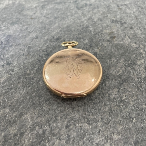 26 - Handsome early 20th century open face pocket watch, 46mm case, textured dial with Roman numerals and... 