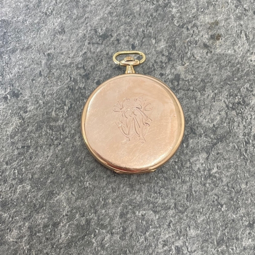 26 - Handsome early 20th century open face pocket watch, 46mm case, textured dial with Roman numerals and... 