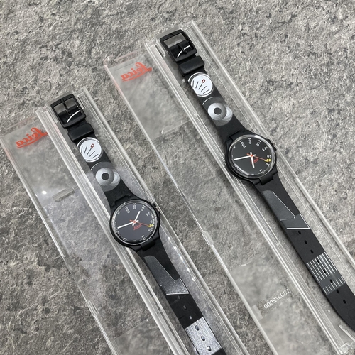 13 - Photography interest - Two Leica Swatch limited edition watches, limited edition of 2000, cased. (2)