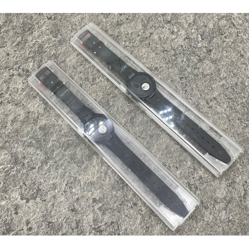 13 - Photography interest - Two Leica Swatch limited edition watches, limited edition of 2000, cased. (2)
