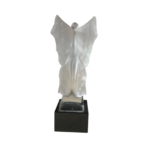 31 - Night Butterfly frosted glass car mascot, by Desna of the Czech Republic, the etched glass car masco... 