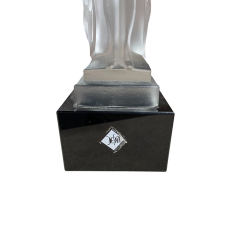 31 - Night Butterfly frosted glass car mascot, by Desna of the Czech Republic, the etched glass car masco... 