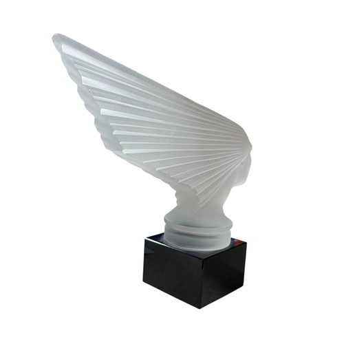 30 - Spirit Of The Wind frosted glass car mascot, by Desna of the Czech Republic, the etched glass mascot... 