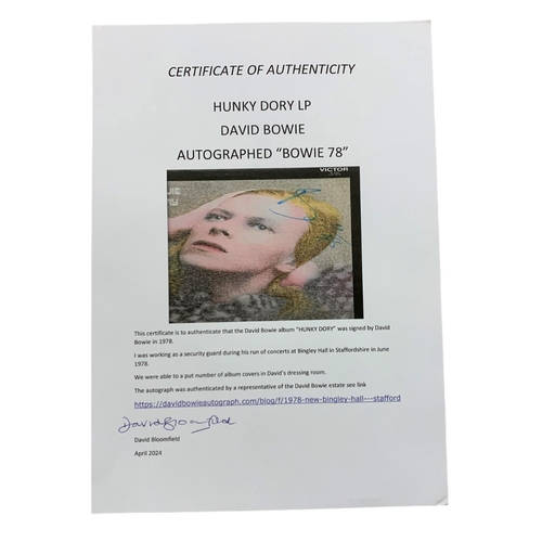 David Bowie - autographed Hunky Dory vinyl album- RCA records, signed ...