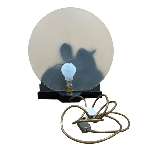 46 - Heavy Art Deco style Grand Prix D'Europe Monaco table lamp, H 23cm x W 29cm