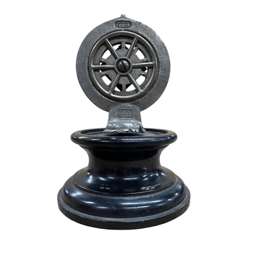 50 - Scarce Royal Automobile Club Association 'Junior Car Club' badge mounted atop wooden plinth base