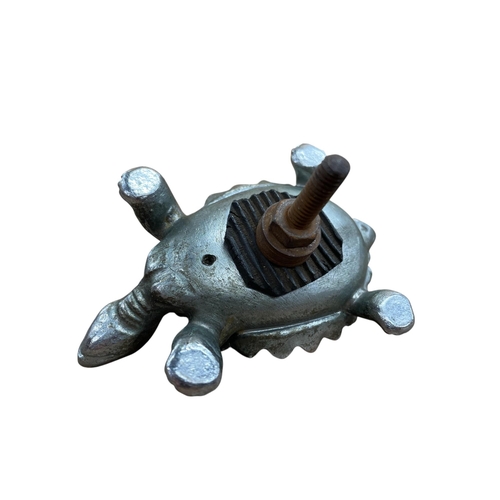 7 - Car mascot - Tortoise, chromed cast metal, 10cm long