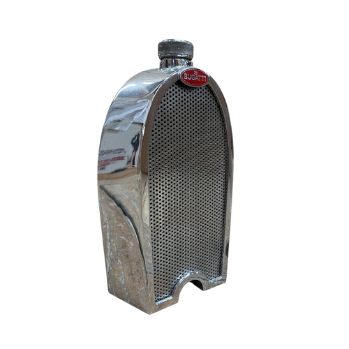 22 - Bugatti chrome radiator decanter, 19.5cm high