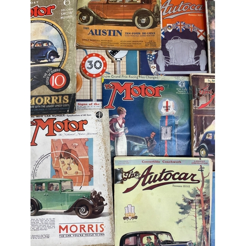 58 - An extensive collection of Pre-War The Motor and The Autocar magazines dating to the 1920's and 1930... 