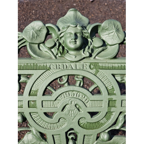 104 - Coalbrookdale - Antique 'Nasturtium' pattern cast iron garden bench with slatted seat, H 90cm x W 18... 